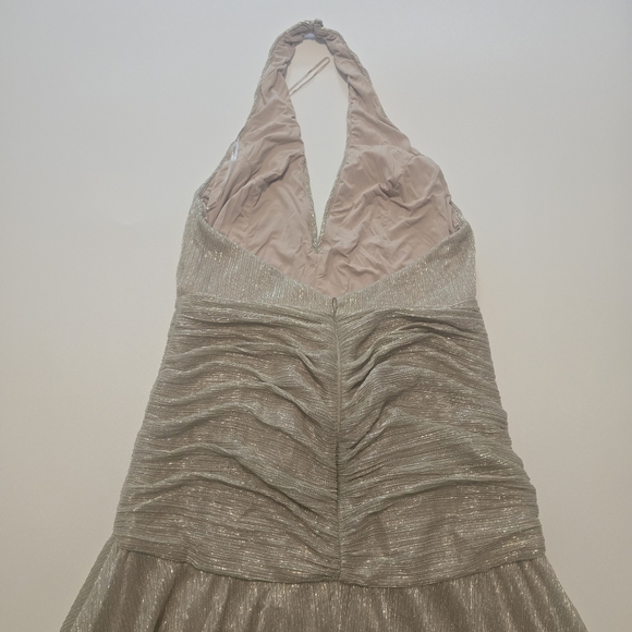 PatBO Lurex Draped Maxi Dress Gowns Halter neck Sleeveless Size 8 - Picture 8 of 13